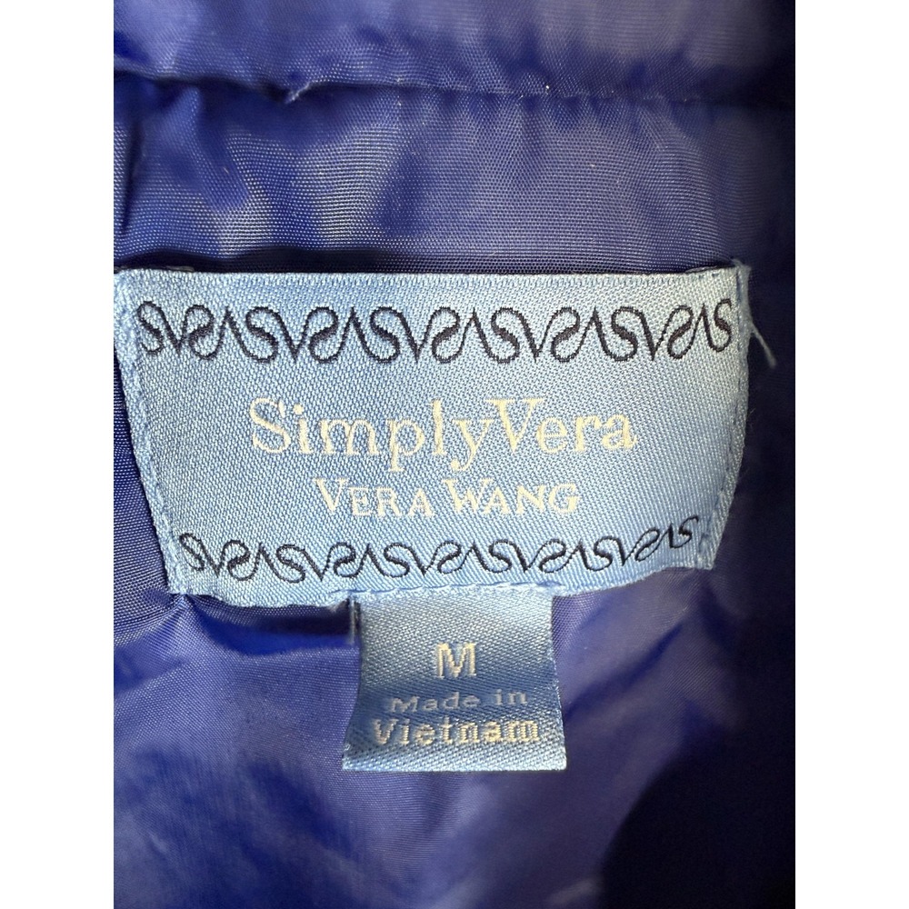 Simply Vera Vera Wang Jacket Womens Medium Blue Quilted Puffer Winter Coat - Picture 4 of 15
